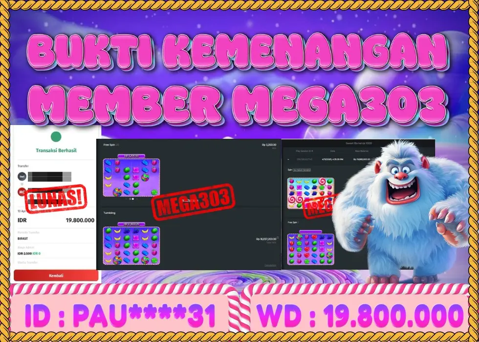 MEGA303 JACKPOT Rp 19.800.000 - LUNAS!!!