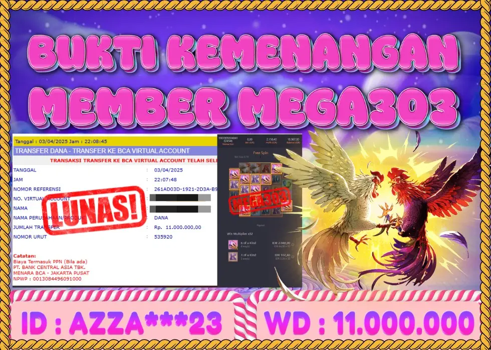 MEGA303 JACKPOT Rp 11.000.000 - LUNAS!!!