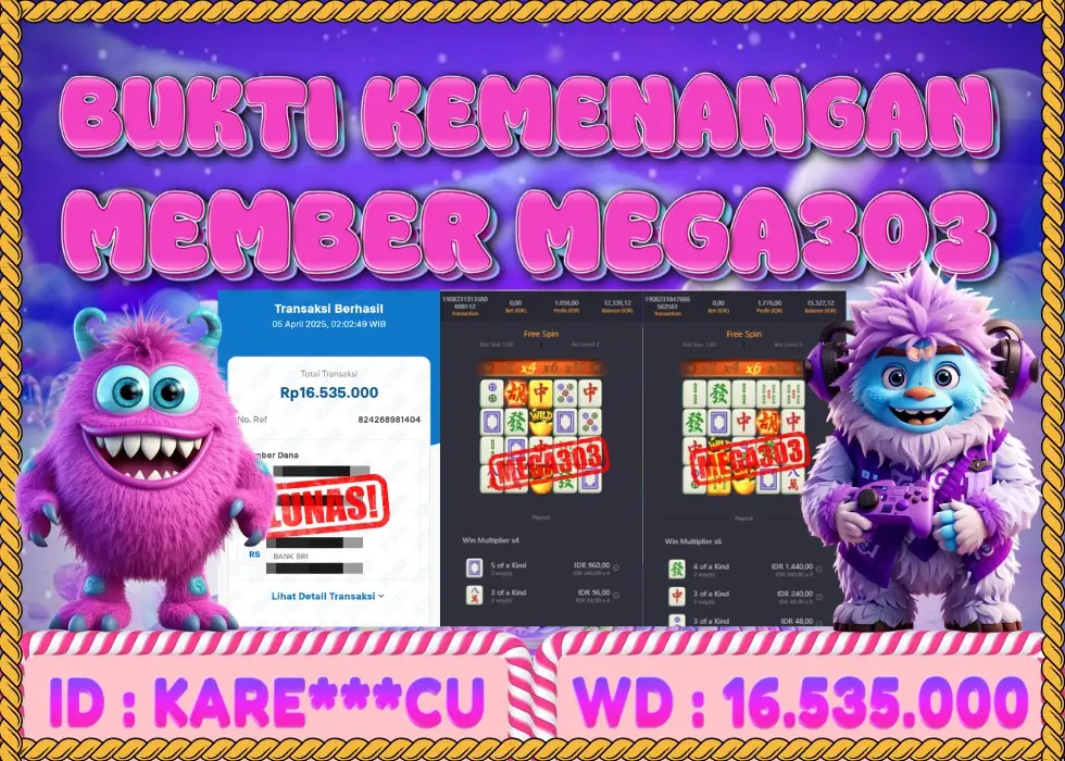MEGA303 JACKPOT Rp 16.535.000 - LUNAS!!!
