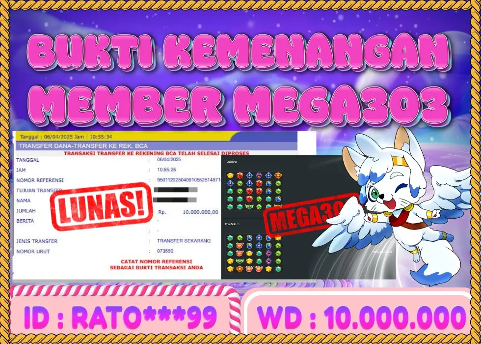 MEGA303 JACKPOT Rp 10.000.000 - LUNAS!!!