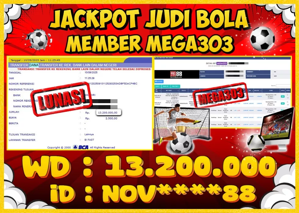 MEGA303 JACKPOT Rp 13.200.000 - LUNAS!!!
