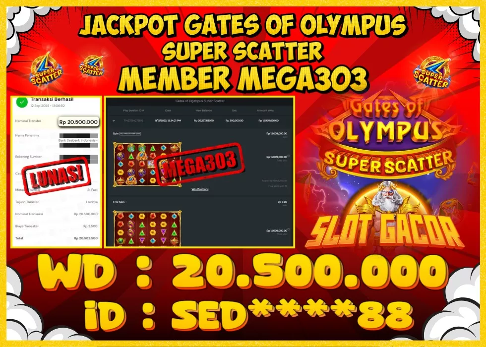 MEGA303 JACKPOT Rp 20.500.000 - LUNAS!!!
