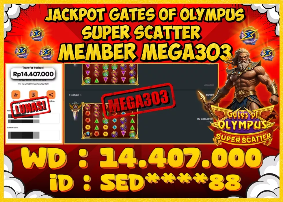 MEGA303 JACKPOT Rp 14.407.000 - LUNAS!!!