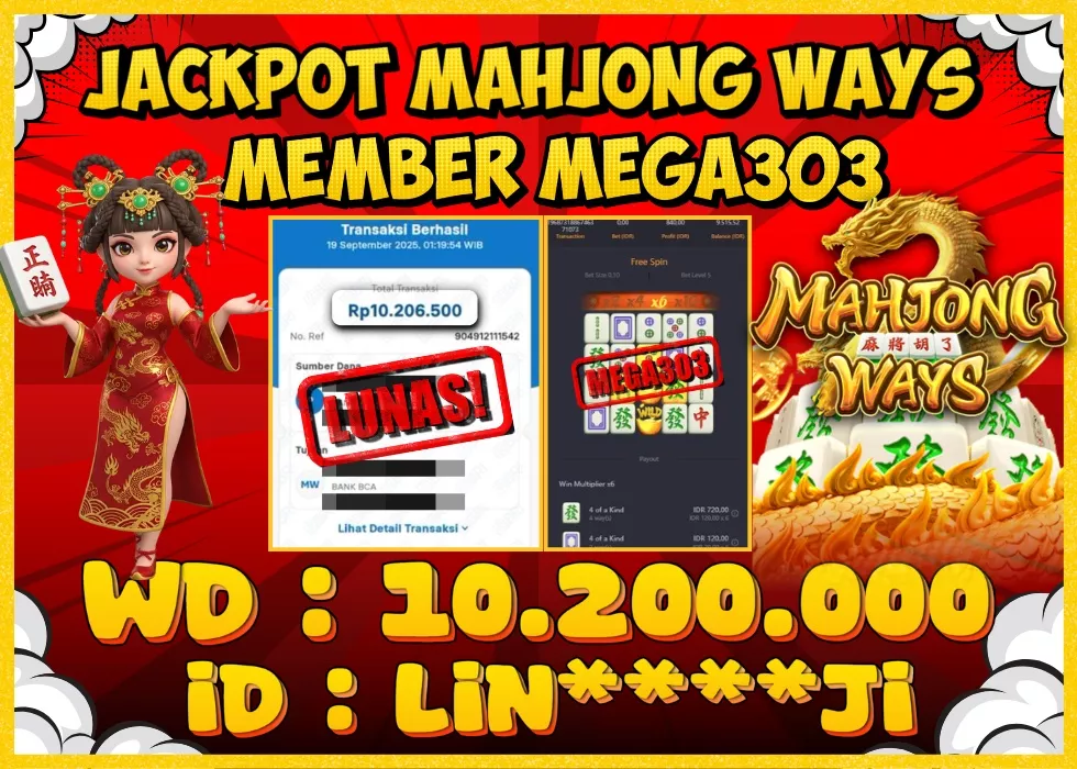 MEGA303 JACKPOT Rp 10.200.000 - LUNAS!!!