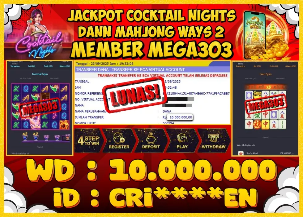 MEGA303 JACKPOT Rp 10.000.000 - LUNAS!!!