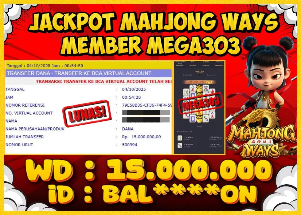 MEGA303 JACKPOT Rp 15.000.000 - LUNAS!!!