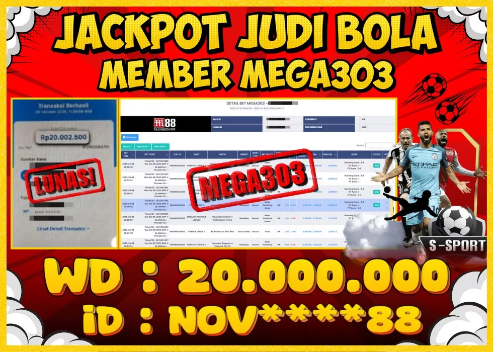 MEGA303 JACKPOT Rp 20.000.000 - LUNAS!!!