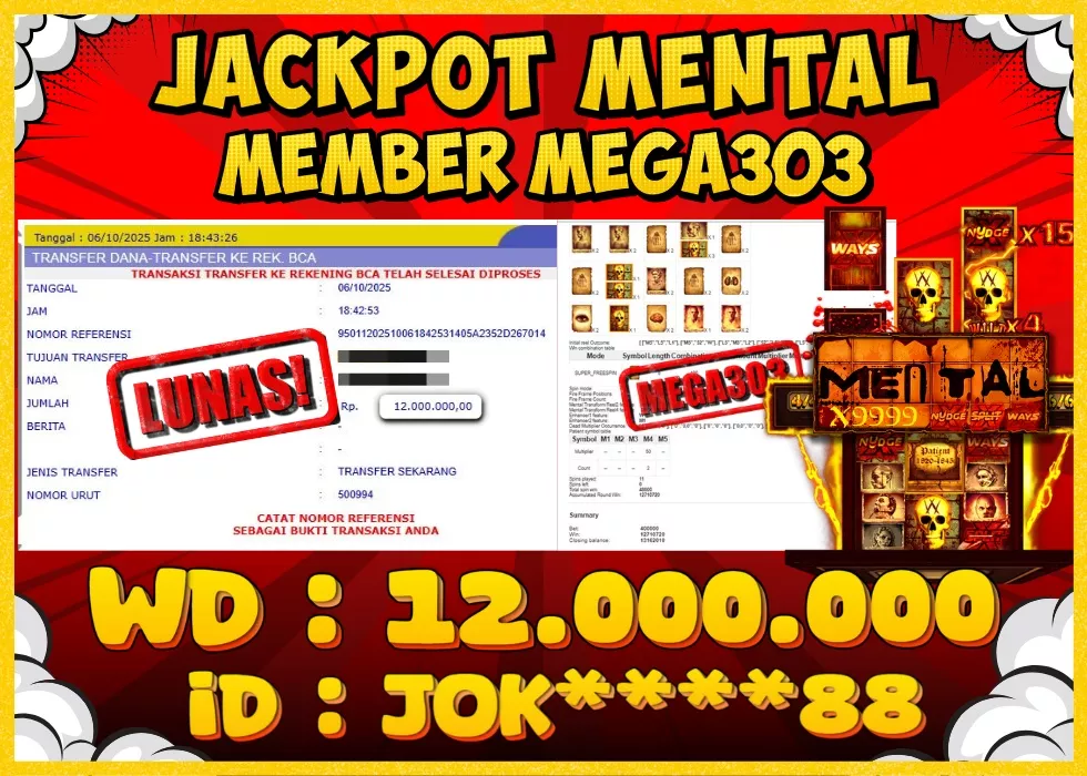 MEGA303 JACKPOT Rp 12.000.000 - LUNAS!!!