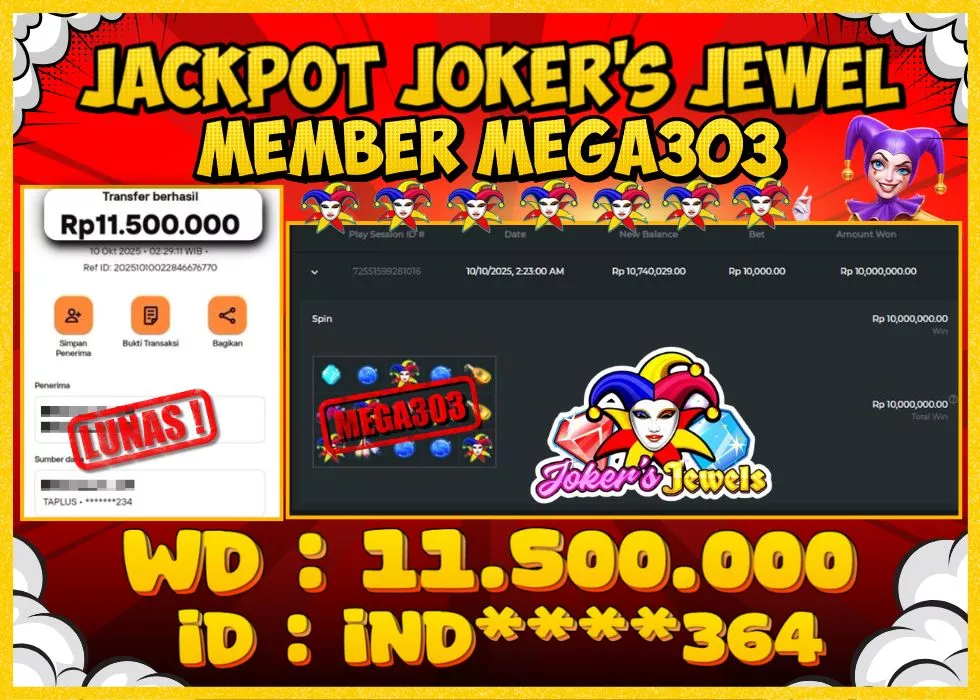 MEGA303 JACKPOT Rp 11.500.000 - LUNAS!!!