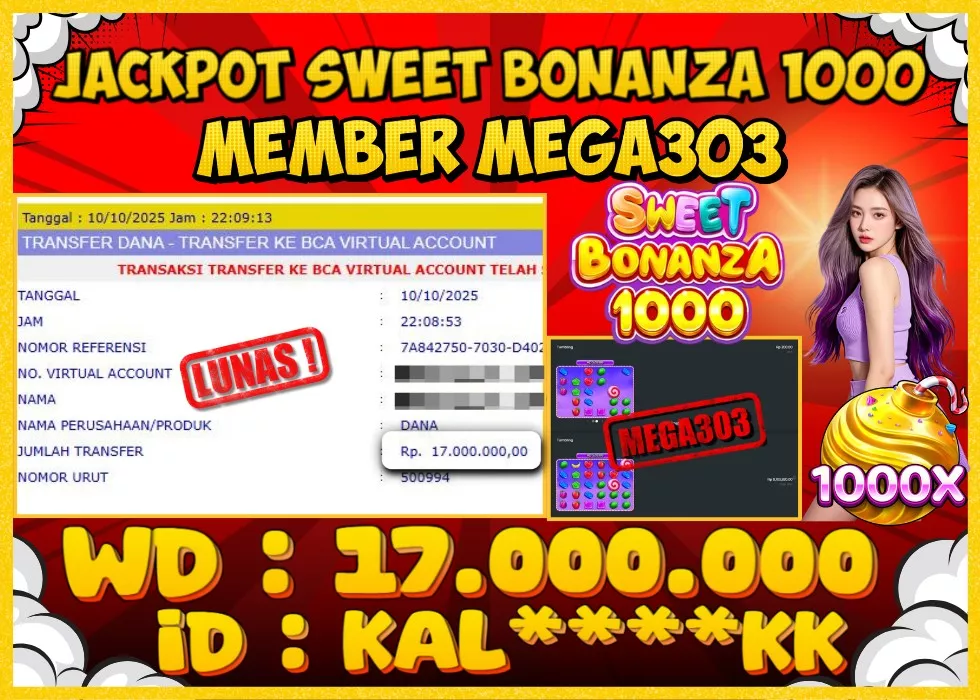 MEGA303 JACKPOT Rp 17.000.000 - LUNAS!!!