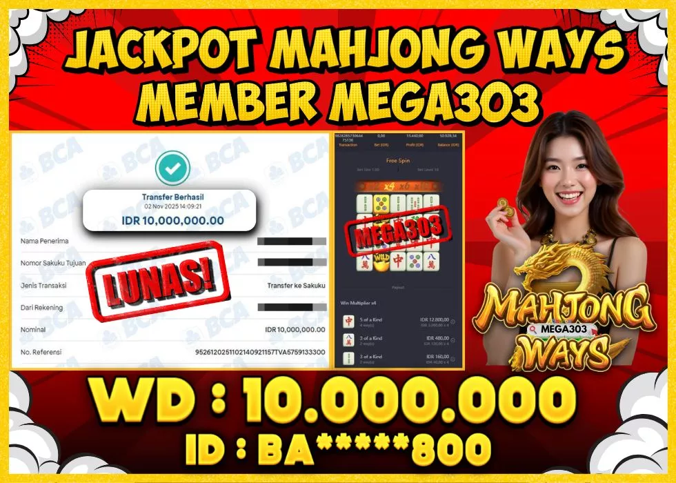 MEGA303 JACKPOT Rp 10.000.000 - LUNAS!!!