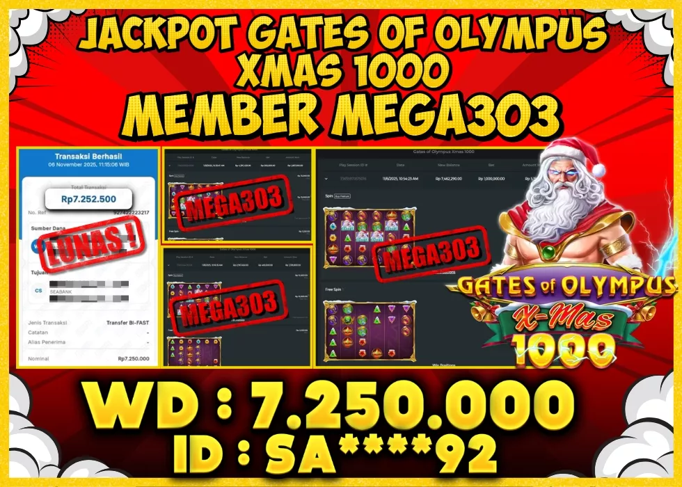 MEGA303 JACKPOT Rp 7.250.000 - LUNAS!!!