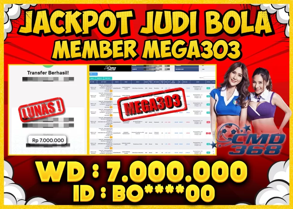 MEGA303 JACKPOT Rp 7.000.000 - LUNAS!!!
