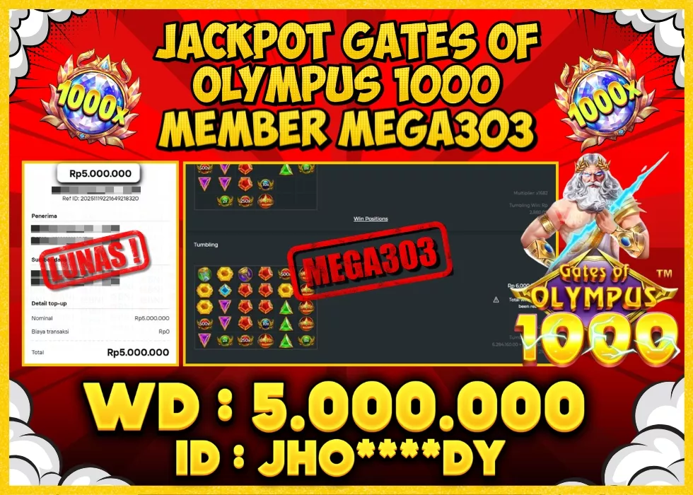 MEGA303 JACKPOT Rp 5.000.000 - LUNAS!!!
