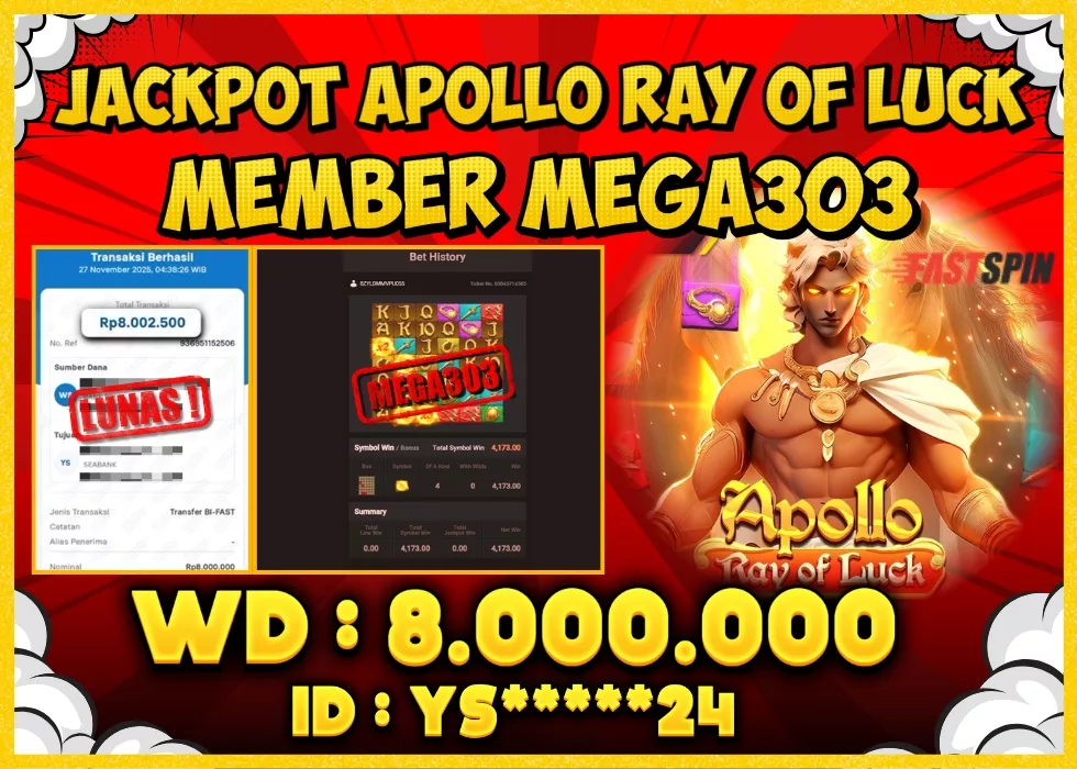 MEGA303 JACKPOT Rp 8.000.000 - LUNAS!!!