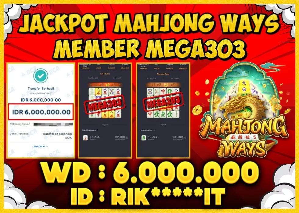 MEGA303 JACKPOT Rp 6.000.000 - LUNAS!!!