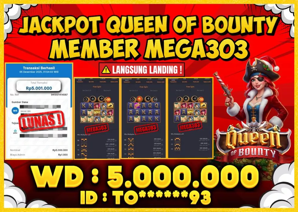 MEGA303 JACKPOT Rp 5.000.000 - LUNAS!!!