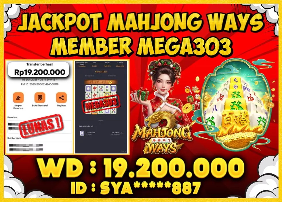 MEGA303 JACKPOT Rp 19.200.000 - LUNAS!!!