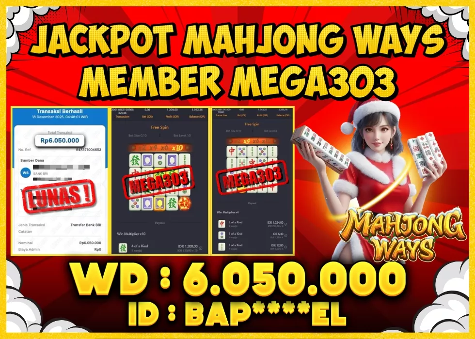 MEGA303 JACKPOT Rp 6.050.000 - LUNAS!!!