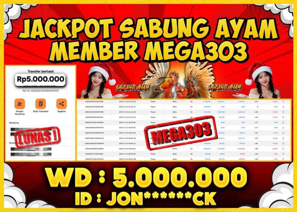 MEGA303 JACKPOT Rp 5.000.000 - LUNAS!!!