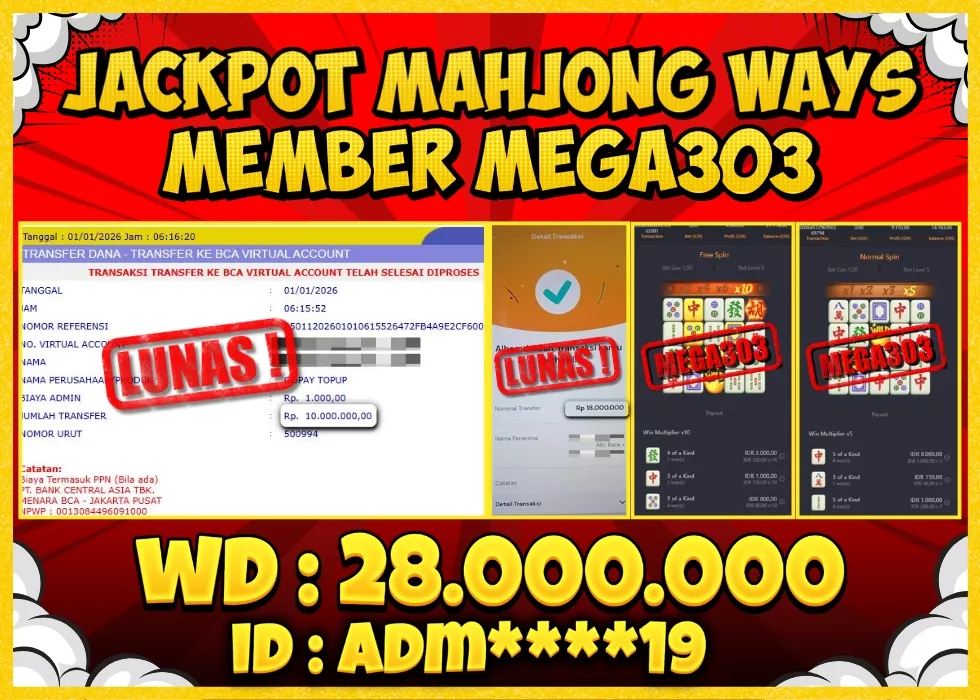 MEGA303 JACKPOT Rp 28.000.000 - LUNAS!!!