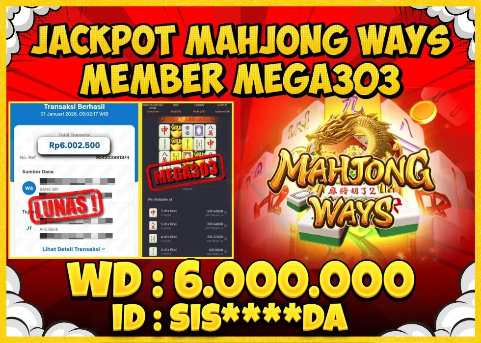MEGA303 JACKPOT Rp 6.000.000 - LUNAS!!!