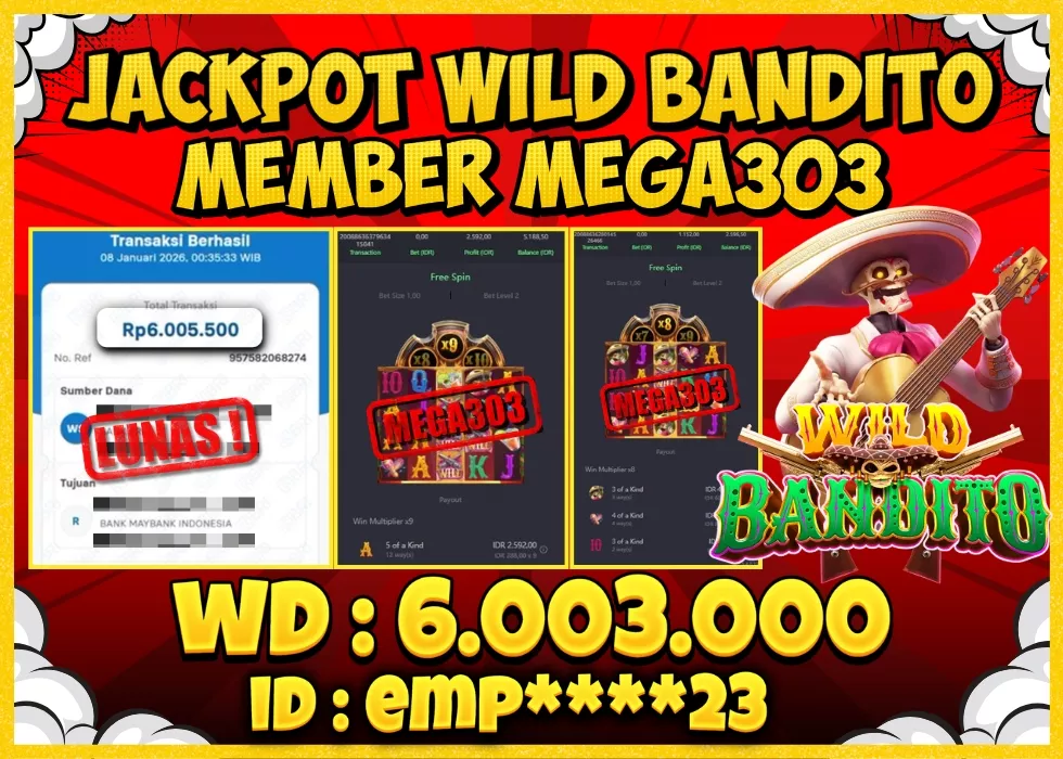 MEGA303 JACKPOT Rp 6.003.000 - LUNAS!!!