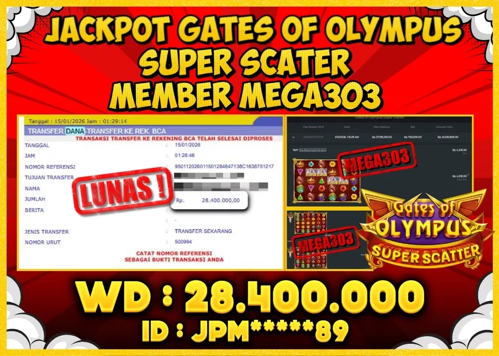 MEGA303 JACKPOT Rp 28.400.000 - LUNAS!!!