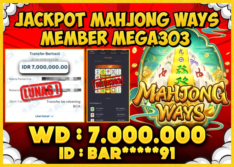 MEGA303 JACKPOT Rp 7.000.000 - LUNAS!!!