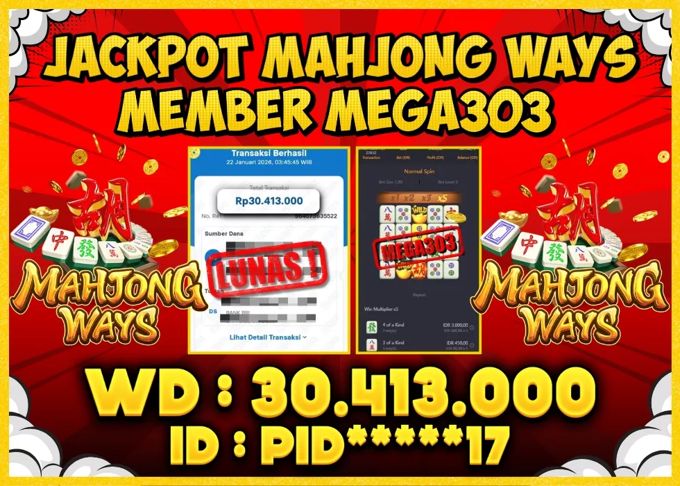 MEGA303 JACKPOT Rp 30.413.000 - LUNAS!!!