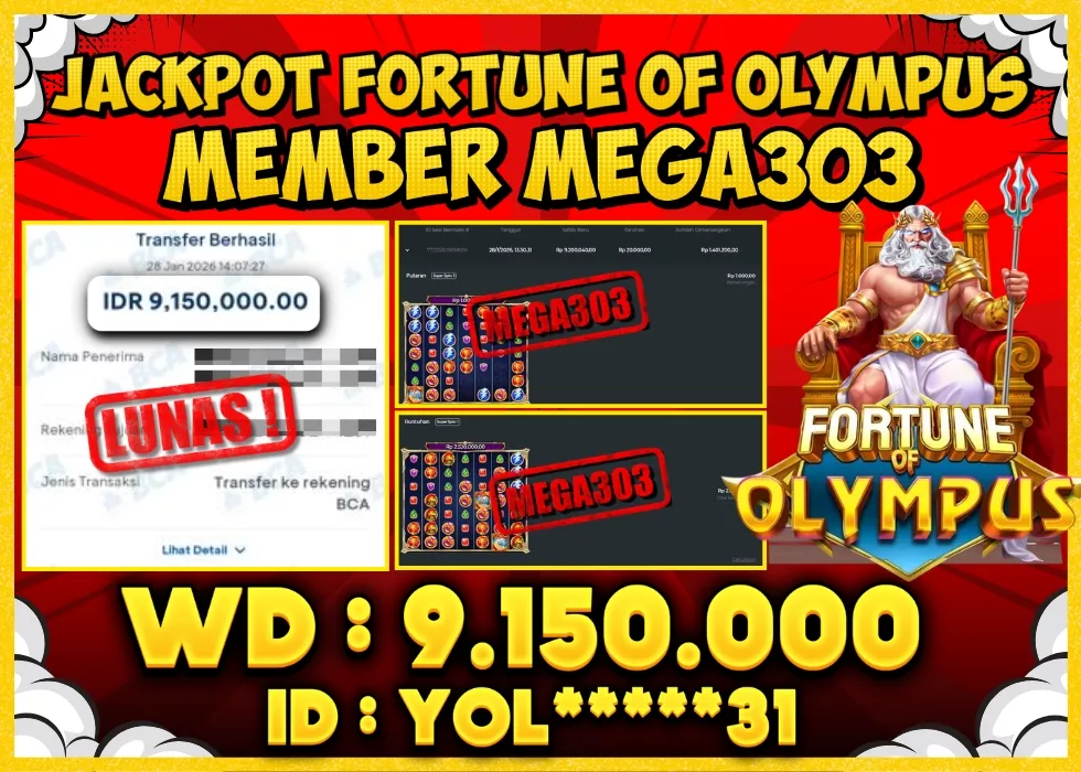 MEGA303 JACKPOT Rp 9.150.000 - LUNAS!!!