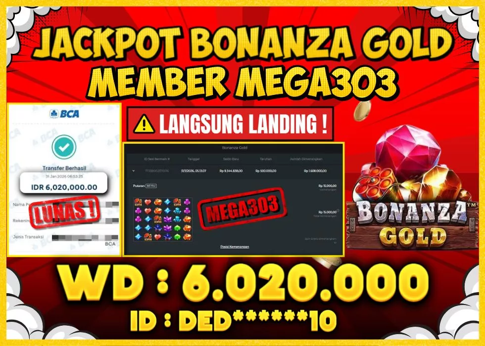 MEGA303 JACKPOT Rp 6.020.000 - LUNAS!!!