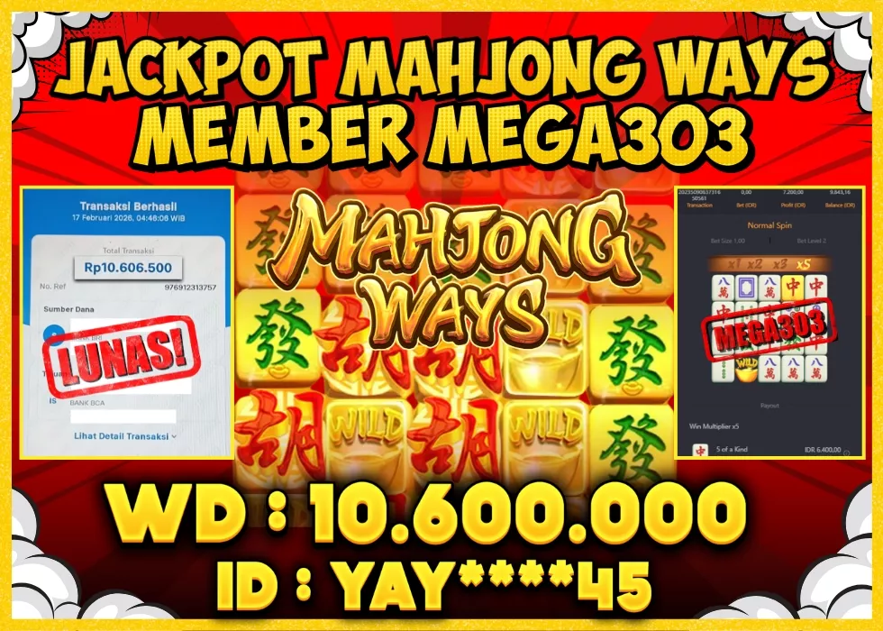 MEGA303 JACKPOT Rp 10.600.000 - LUNAS!!!