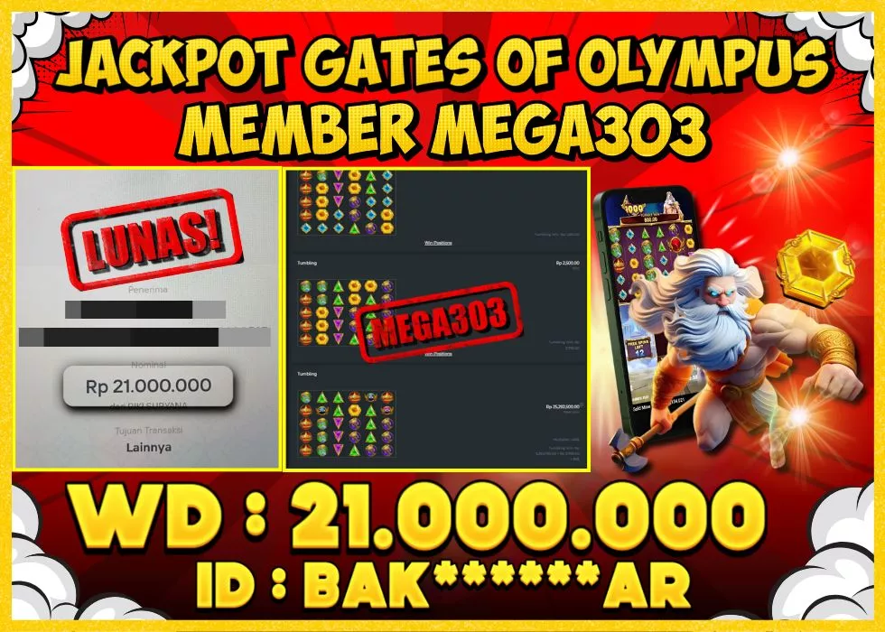 MEGA303 JACKPOT Rp 21.000.000 - LUNAS!!!