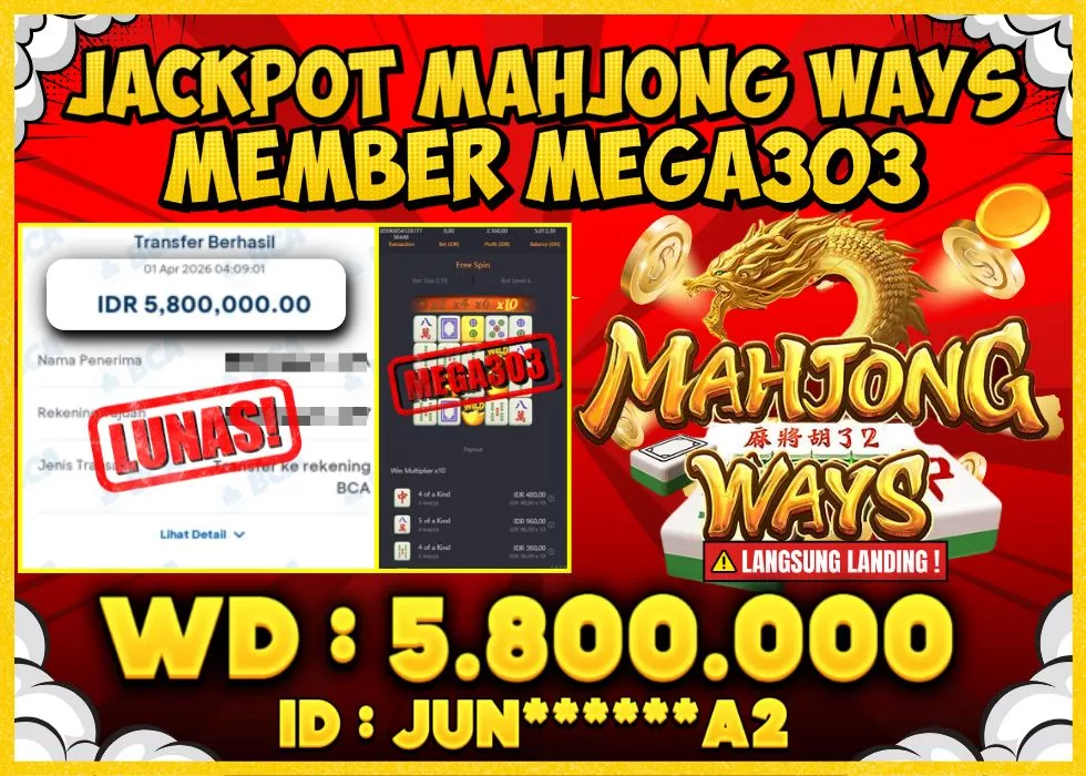 MEGA303 JACKPOT Rp 5.800.000 - LUNAS!!!