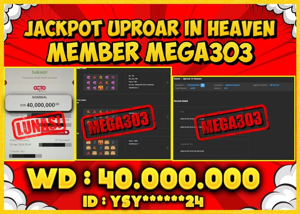 MEGA303 JACKPOT Rp 40.000.000 - LUNAS!!!