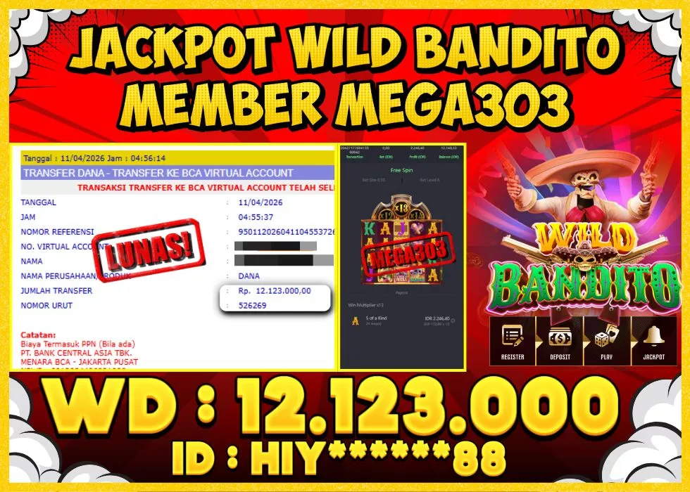 MEGA303 JACKPOT Rp 12.123.000 - LUNAS!!!