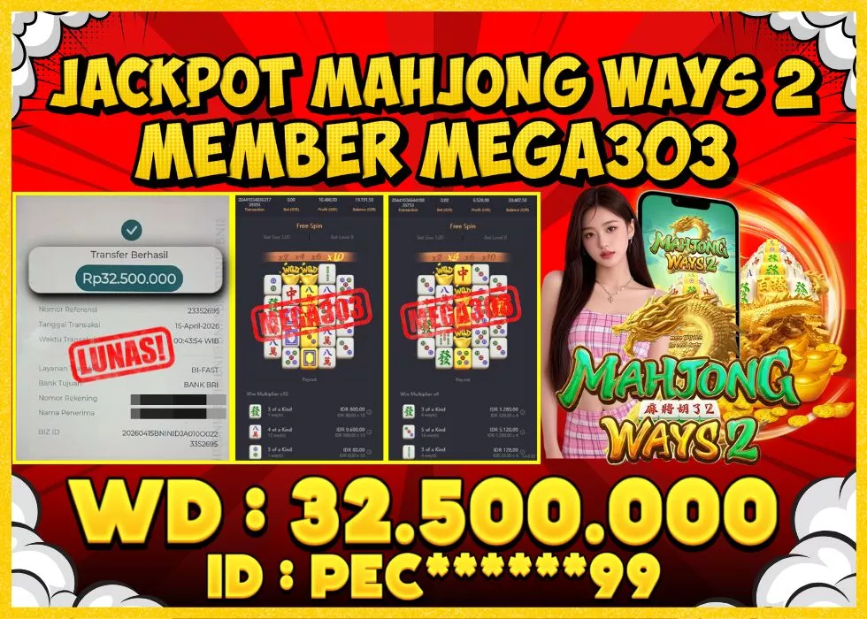 MEGA303 JACKPOT Rp 32.500.000 - LUNAS!!!